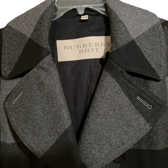 Burberry Plaid Peacoat Wool EUC - Picture 10 of 15